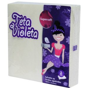 Violeta szalvéta 38x38cm 2rét. 25lap Supersoft Fehér